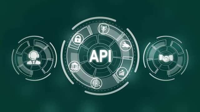 API - Application Programming Interface. Software development tool. Business, modern technology, internet and networking concept.