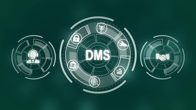 Document management DMS System Digital rights management. Business, Technology, Internet and network concept.