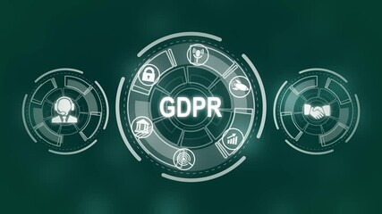 GDPR Personal data protection regulation cyber security. Business, Technology, Internet and network concept. - Powered by Adobe