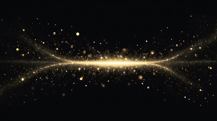 Obraz premium Luxurious Golden Sparkles on Black Abstract Background