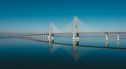 Obraz premium Cable stayed bridge across water