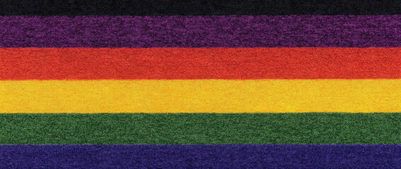 Fototapeta premium Colorful stripes rainbow pattern create vibrant and inclusive design symbolizing diversity and unity. arrangement features bold colors like purple red orange yellow green and blue evoking sense