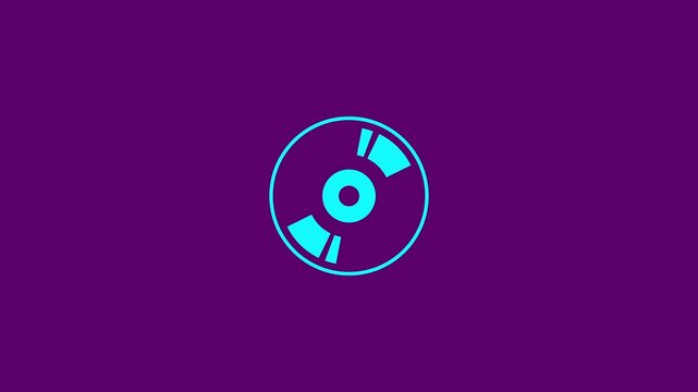 Optical disc shape icon animation on white background