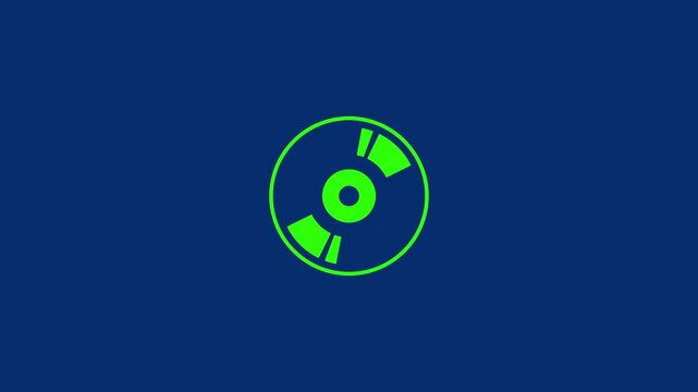 Optical disc shape icon animation on white background