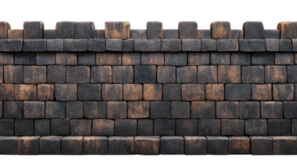Dark Stone Brick Wall With Patterned Design