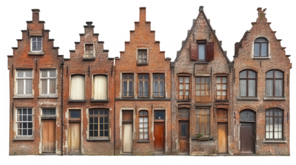 Traditional European Historic Brick Facade Houses