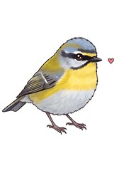 Naklejka premium Cute Bird Illustration with Heart Symbol