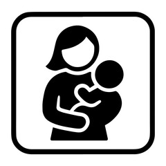 Family zone adult child mother baby icon with transparent background symbolizing parent area and child friendly space

