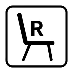 Reserved seat icon with transparent background symbolizing designated seating and priority area
