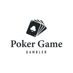 poker logo design a simple minimalist card game gambler game with card symbols as the design illustration template symbol