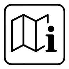 Tourist information kiosk icon with transparent background symbolizing visitor assistance and travel help
