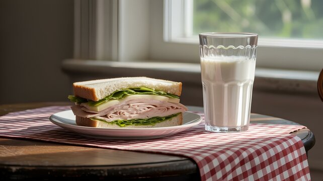 Latchkey Lunch Awaits Sandwich and Milk a Simple After School Snack is Ready