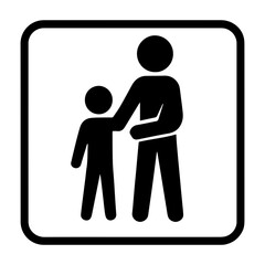 Family zone adult child icon with transparent background symbolizing parent area and child friendly space

