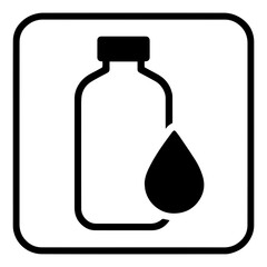 Refill station bottle with droplet icon with transparent background symbolizing water refill and sustainability
