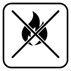 No flammable items icon with transparent background symbolizing fire safety and prohibited hazardous materials
