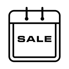 Outline icon of a calendar with the word 