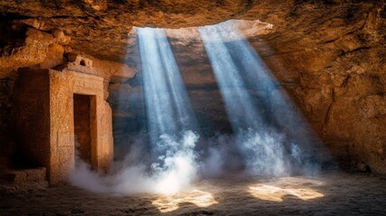 Sunlight streams into ancient tomb