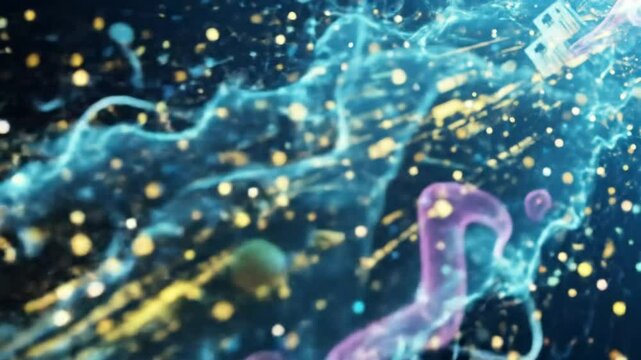 Colorful abstract cosmic entity with particles
