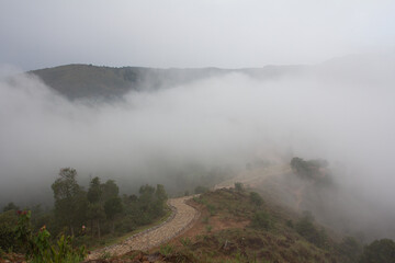 fog in the mountains
