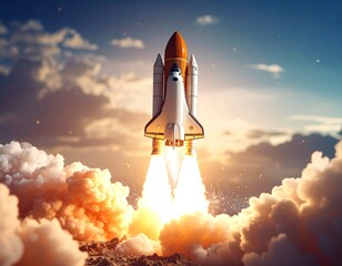 Rocket launching into space