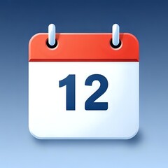 Fototapeta premium Illustration of a Blue Calendar Showing the 12th