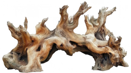 Intricate Detailed Driftwood Sculpture On Transparent Background