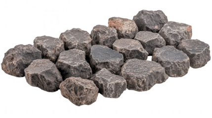 Rough Natural Cobblestones On Transparent Background