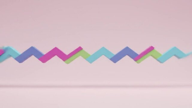 Colorful zigzag shapes in a playful arrangement