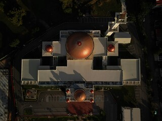 Sungai Petani, Kedah, Malaysia – July 14, 2025 - Aerial morning view of mosque located in Bandar...