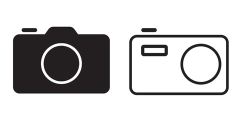Camera icon set. Photo focus icon. Take a picture. Black and white Colors icon. Set Vector illustration isolated on white background. Eps 10