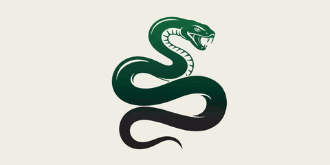 Fototapeta premium Coiled Snake Vector Illustration
