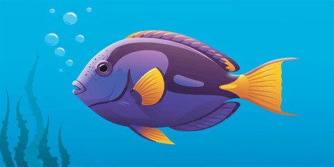 Colorful Tropical Fish Vector Illustration
