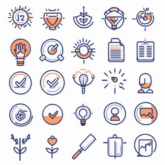 Visualizing Core Values Integrity, Mission, Vision, and Trust in Clean Icon Designs, embodying nezzzuko0 concepts.