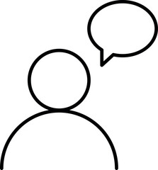 Faceless People Talking Outline Picture for Graphic and Web Design