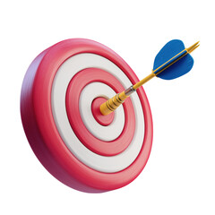Bullseye! A red dart hitting the center of a target symbolizes accuracy and successful business goals