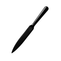 Fototapeta premium A sleek black utility knife with a pointed blade isolated on transparent background