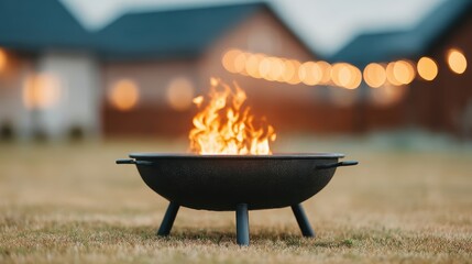 Cozy Backyard Fire Pit, Outdoor Living, Evening Relaxation