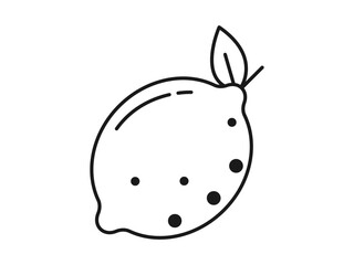 Lemon icon. Fruits and vegetables outline icon. Simple vector illustration in modern thin line style.