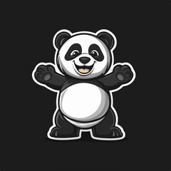 Cheerful Panda Character A High-Resolution Vector Illustration with a Charming Design