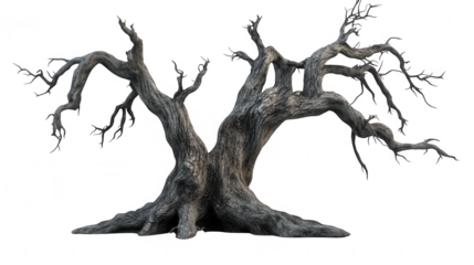 Ancient Gnarled Tree With Transparent Background