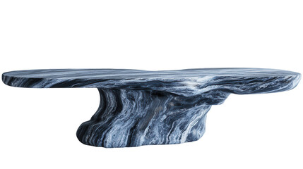 Sleek Natural Marble Table With Transparent Background