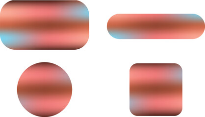 Set of different blurred gradient button shape design