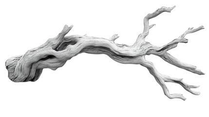 White Tree Branch With Transparent Background