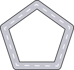 Road with Pentagon Shape, Asphalt Roads Highway or Roadway.