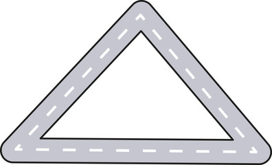 Road with Triangle Shape, Asphalt Roads Highway or Roadway.