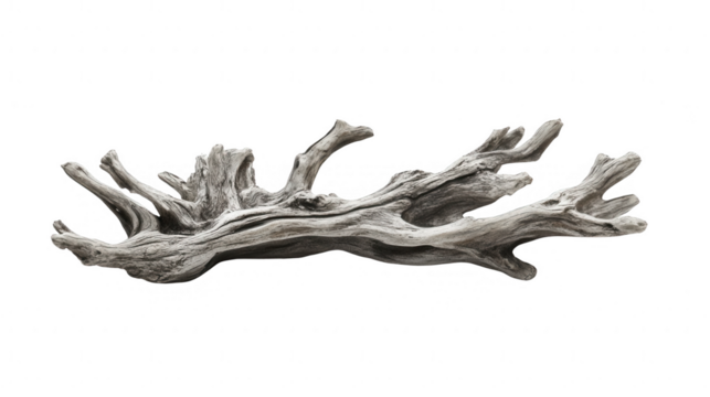 Detailed Driftwood Piece On Transparent Background