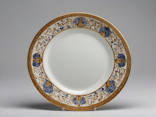 Plate on a simple solid white background