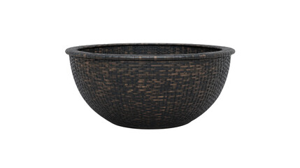 Woven Basket Bowl On Transparent Background