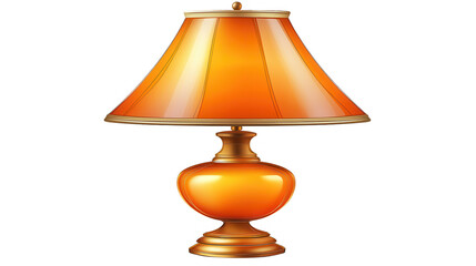 Elegant Orange Table Lamp With Transparent Background