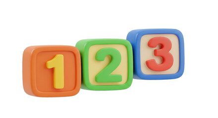 Colorful Toy Blocks Displaying Numbers One Two Three